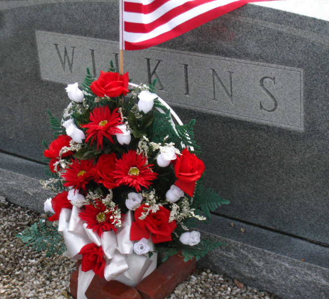 Henry Wilkins Grave
        with Flowers/Flag for Reunion