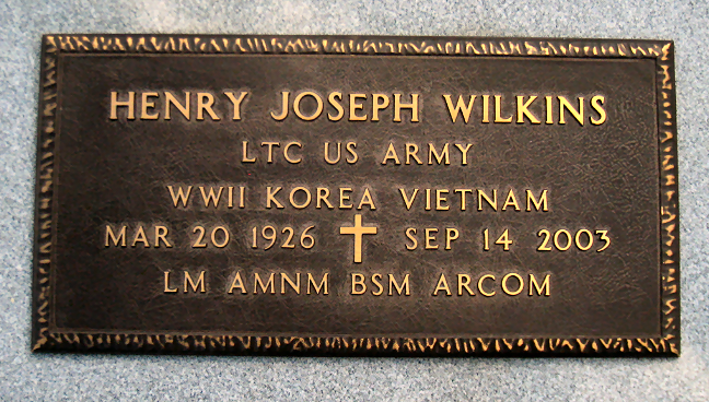 Henry's Honorary Military
        Plaque